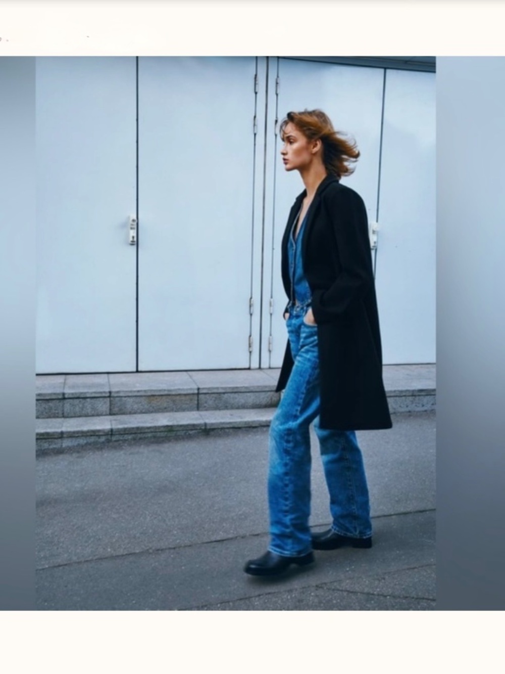 Zara Felt Texture Coat in Black Size Medium - Picture 5 of 14